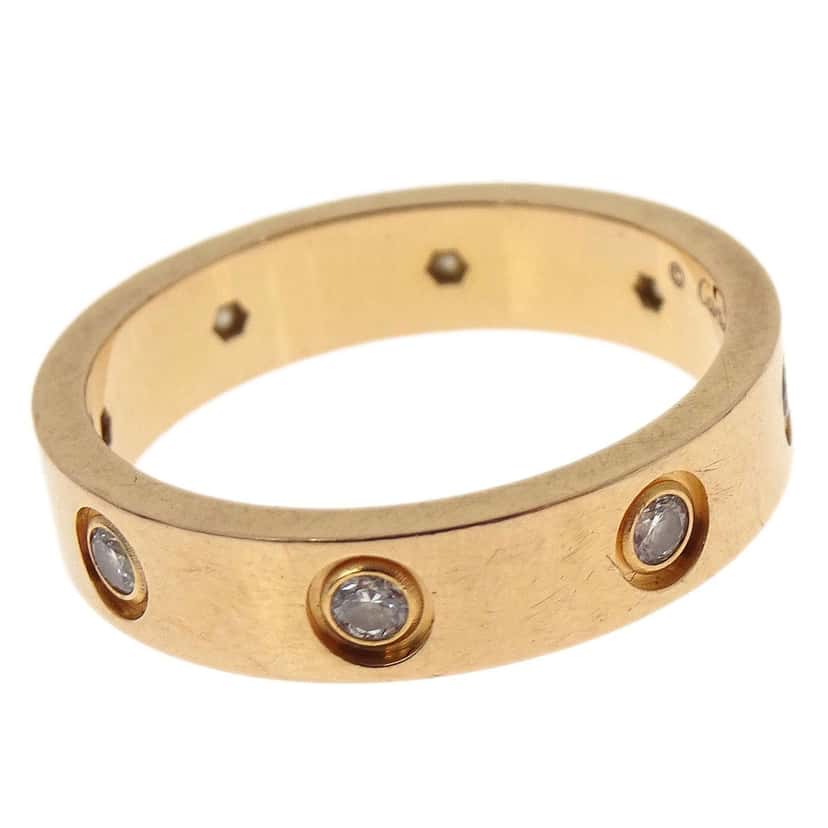 Cartier Love Wedding Band 8 Diamonds Ring Gold Good condition - Back View