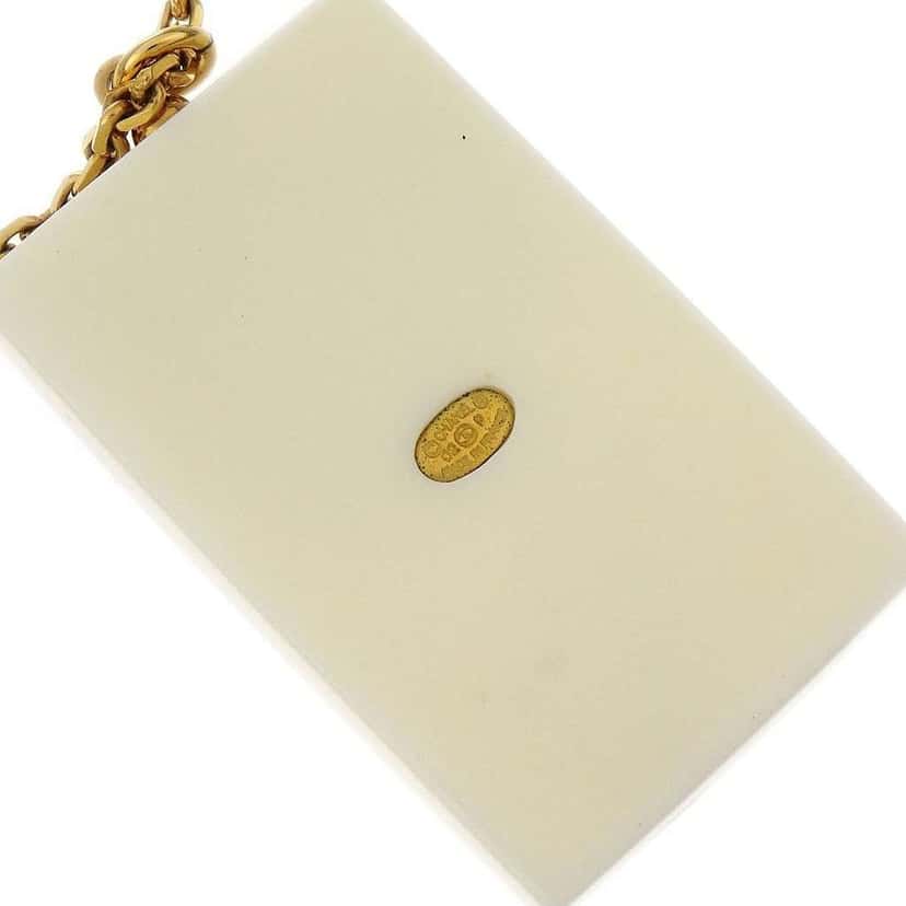 Chanel Vintage CC Rectangular Pendant Necklace Gold Good condition - Inside View