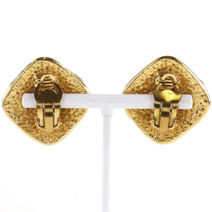 Chanel Vintage CC Clip-On Earrings Gold Good condition - Inside View