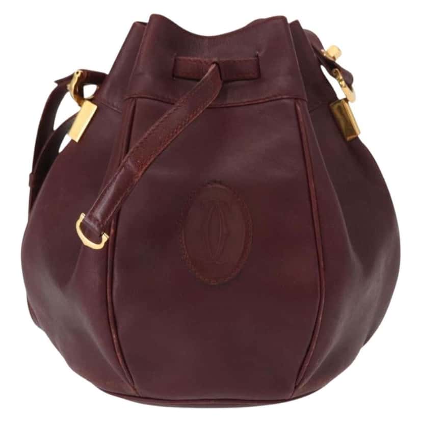Cartier Must de cartier bag Burgundy Leather Good condition - Front View