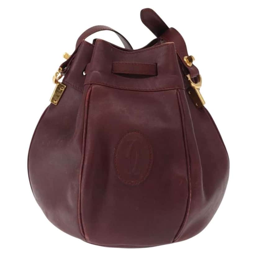 Cartier Must de cartier bag Burgundy Leather Good condition - Back View