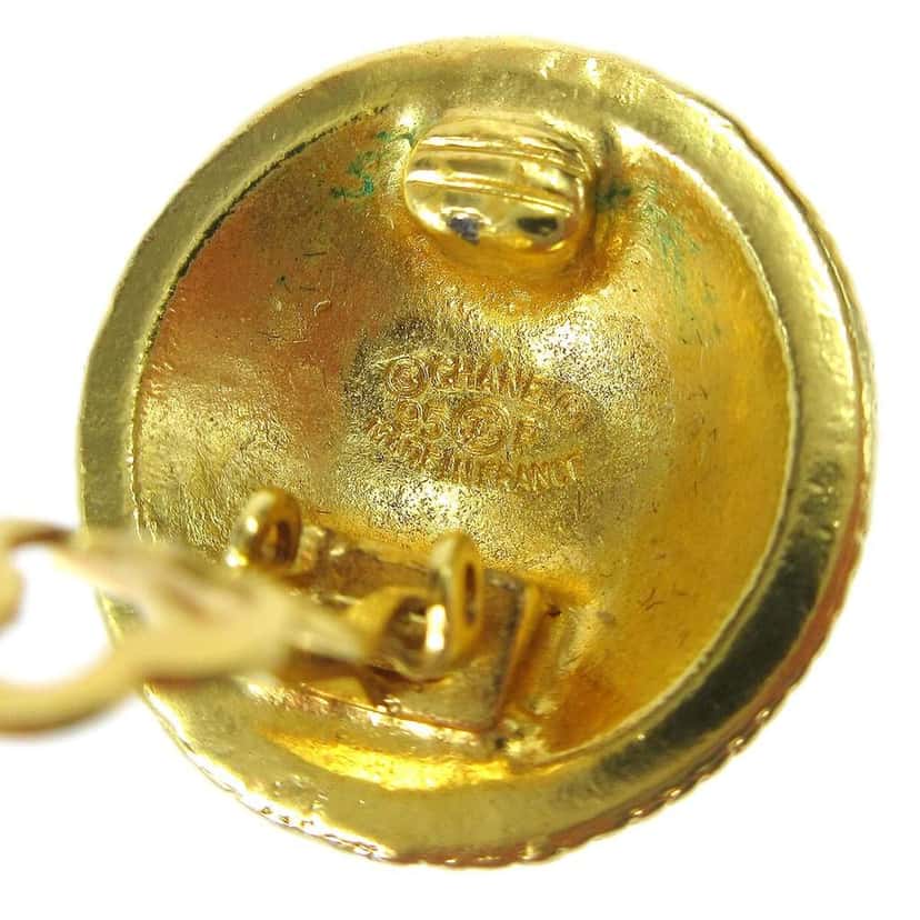 Chanel CC Round Earrings Gold Good condition - Inside View