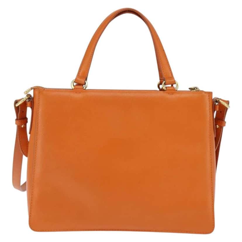 Salvatore Ferragamo Vala tote Orange Leather Good condition - Back View
