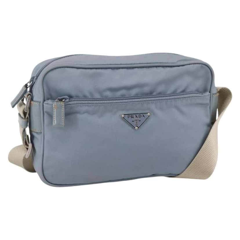 Prada Front Pocket Camera Bag Blue Good condition - Front View
