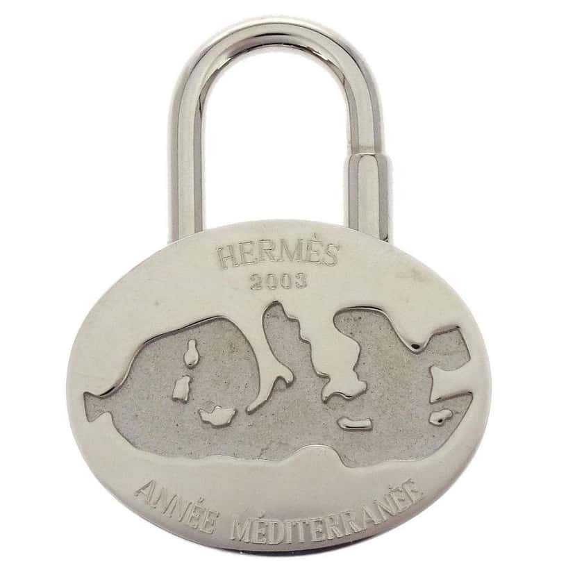 Hermès Annee Mediterranee Cadena Lock Charm Silver Good condition - Front View
