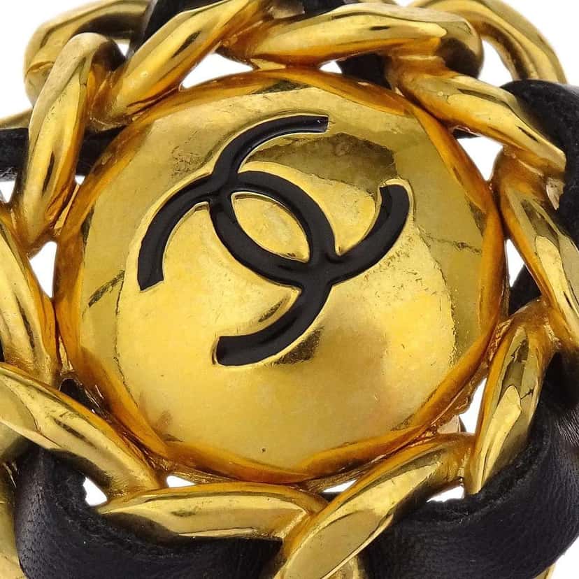 Chanel CC Clip On Earrings Gold Good condition - Inside View