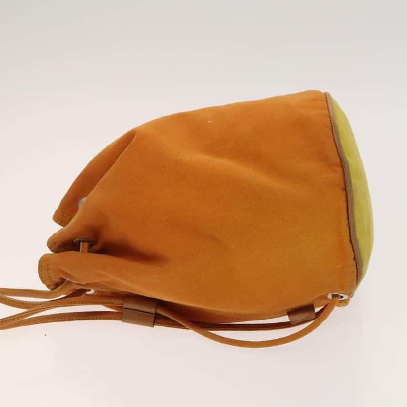 Hermès Polochon Mimile Drawstring Backpal Orange Canvas Good condition - Inside View
