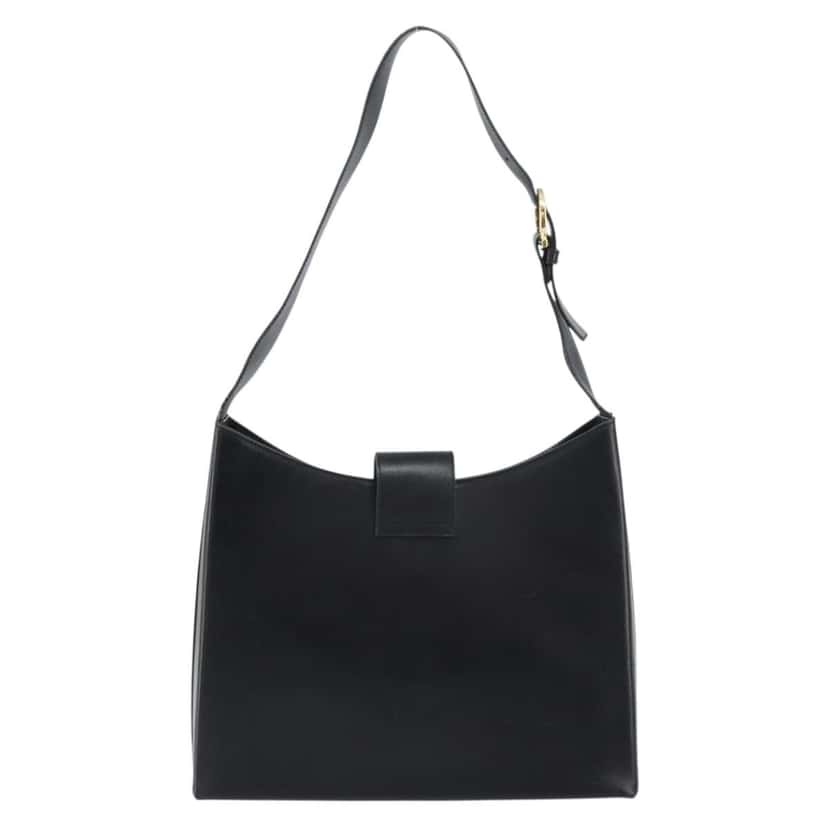 Salvatore Ferragamo Gancio Flap Hobo Black Leather Good condition - Back View