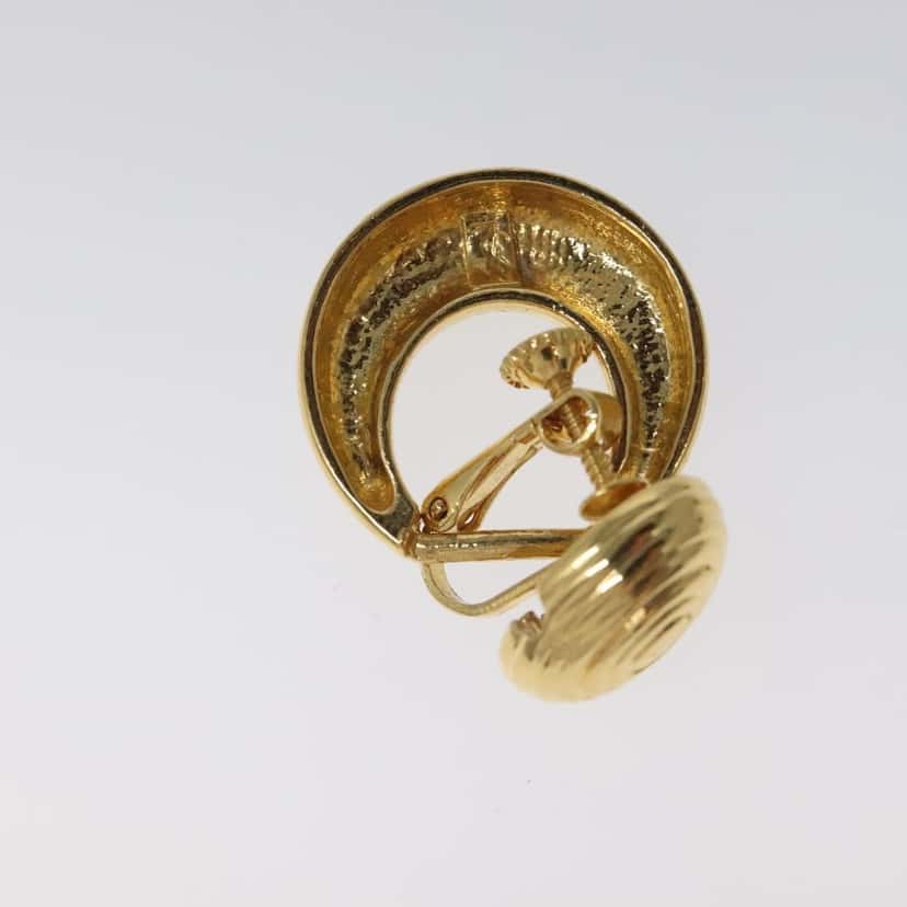 Saint Laurent Vintage earrings Gold Metal Good condition - Box View