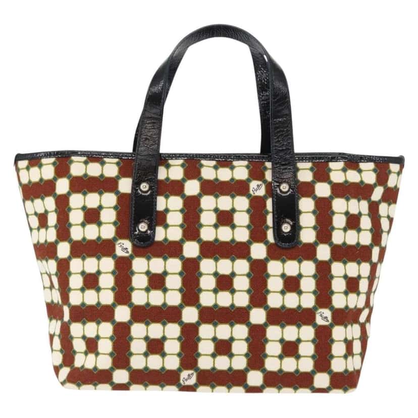 Bally Vintage Handbag Brown Canvas Good condition - Front View