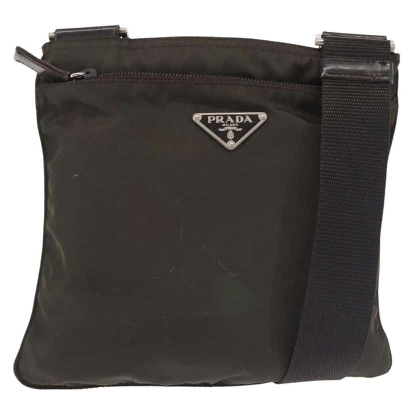 Prada Front Pocket Messenger Bag Khaki Good condition - Front View