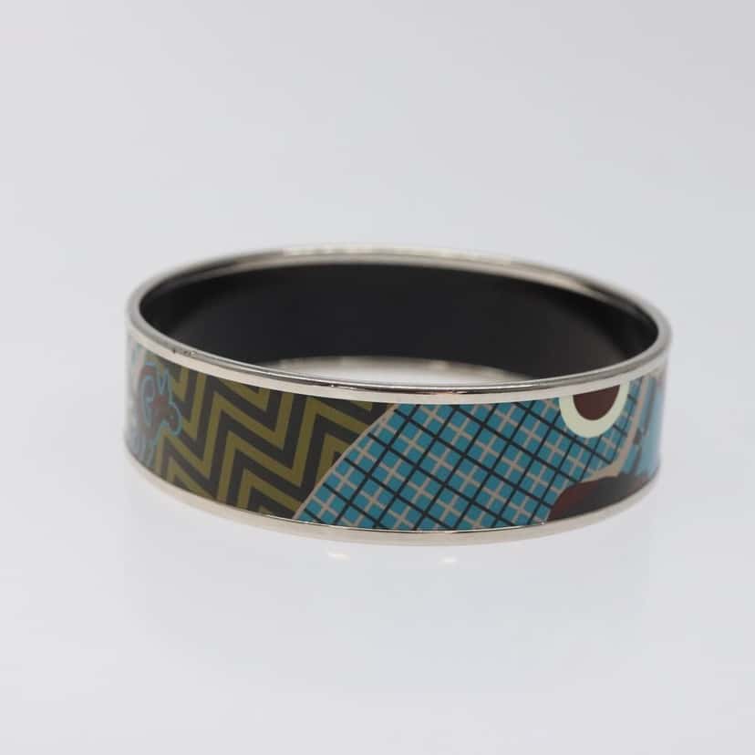 Hermès Vintage Bangle Bracelet Blue Metal Good condition - Box View