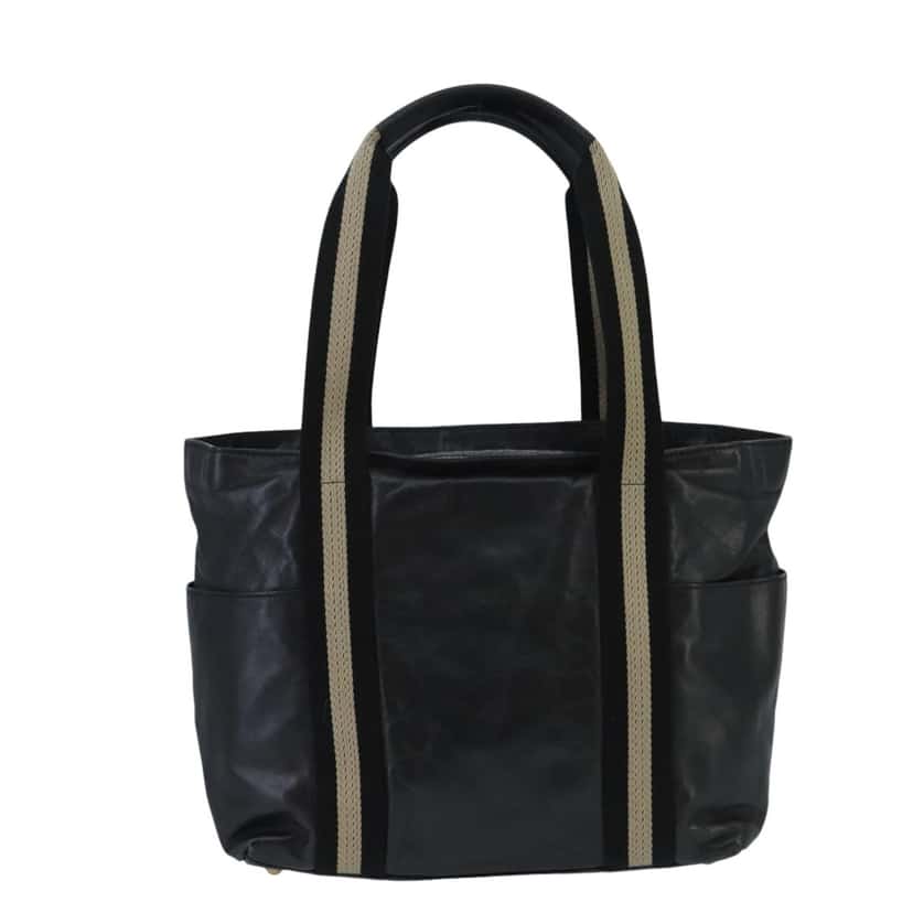 Bally Vintage Tote Bag Black Leather Good condition - Back View