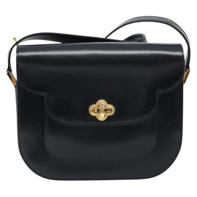 Bally Vintage Shoulder Bag Black Leather Good condition - Front View