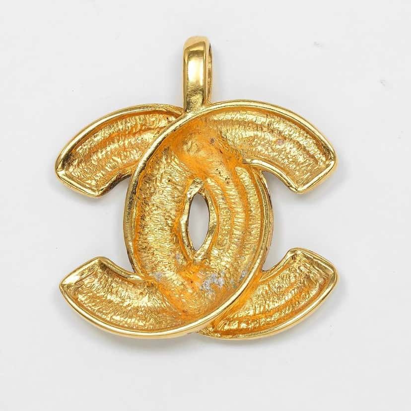 Chanel Vintage CC Pendant Necklace Gold Good condition - Box View