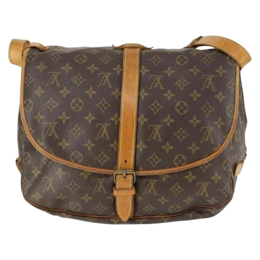 Louis Vuitton Saumur Handbag Brown Canvas Fair condition - Back View
