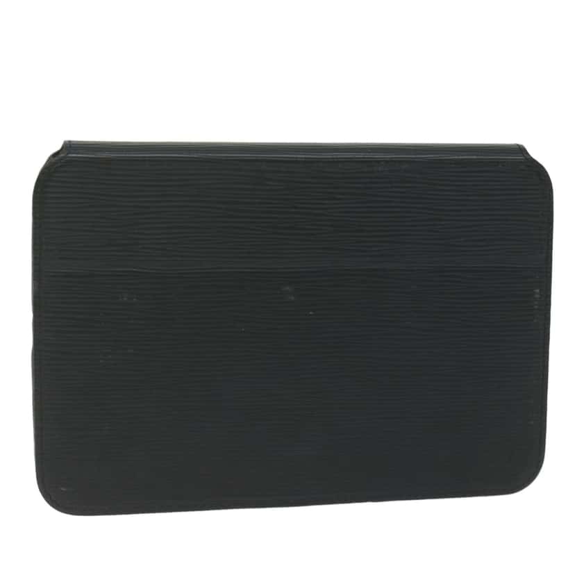 Louis Vuitton iPad Case Black Leather Good condition - Front View