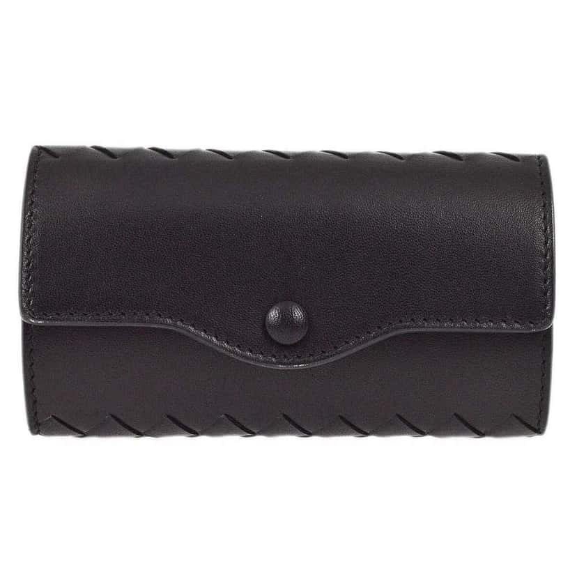 Bottega Veneta Knotted Keyring Black Leather Good condition - Front View