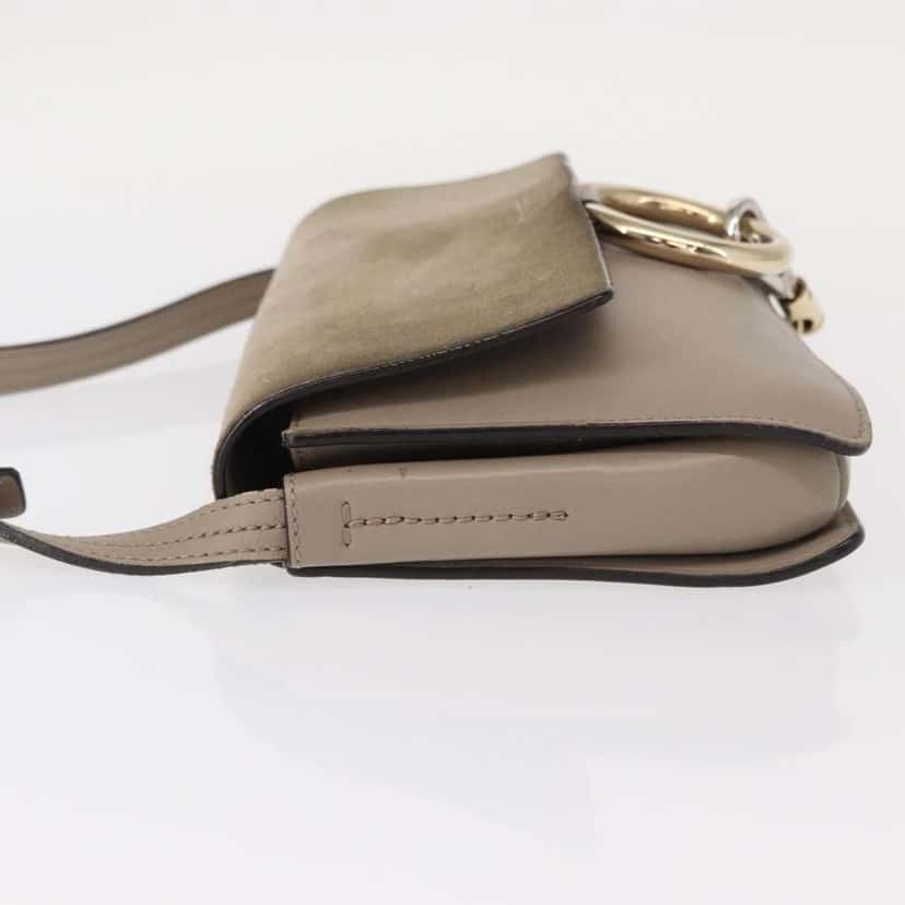 Chloe Faye Shoulder Bag Beige Suede Fair condition - Model View