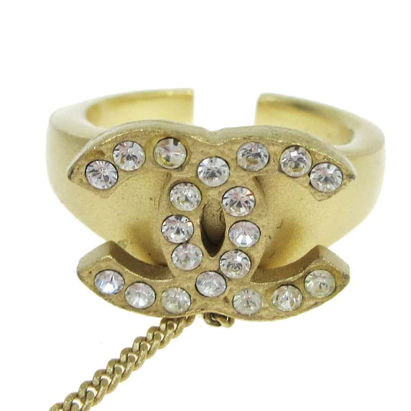 Chanel Logo Cuff with CC Ring Gold Gold Good condition - Inside View