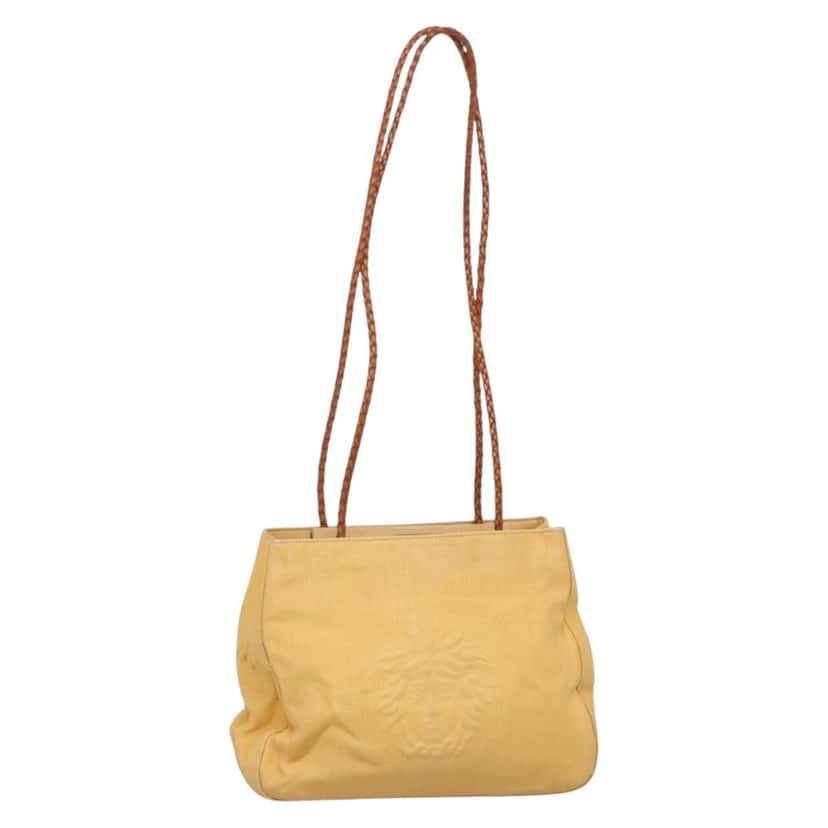 Versace Medusa Shoulder Bag Yellow Canvas Good condition - Front View