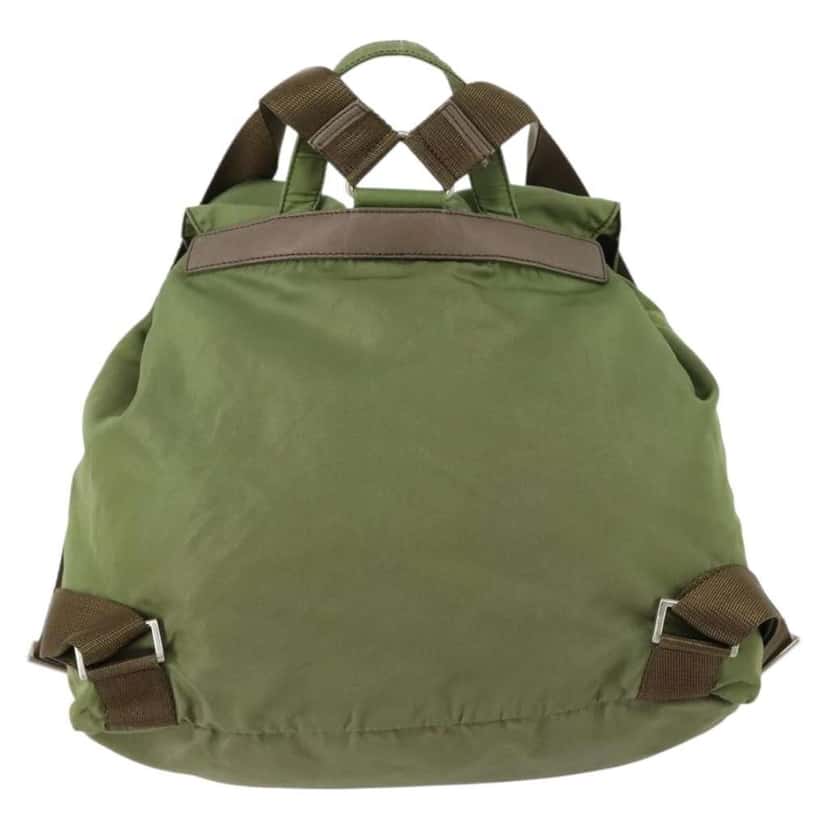 Prada Double Front Pocket Backpack Khaki Good condition - Back View