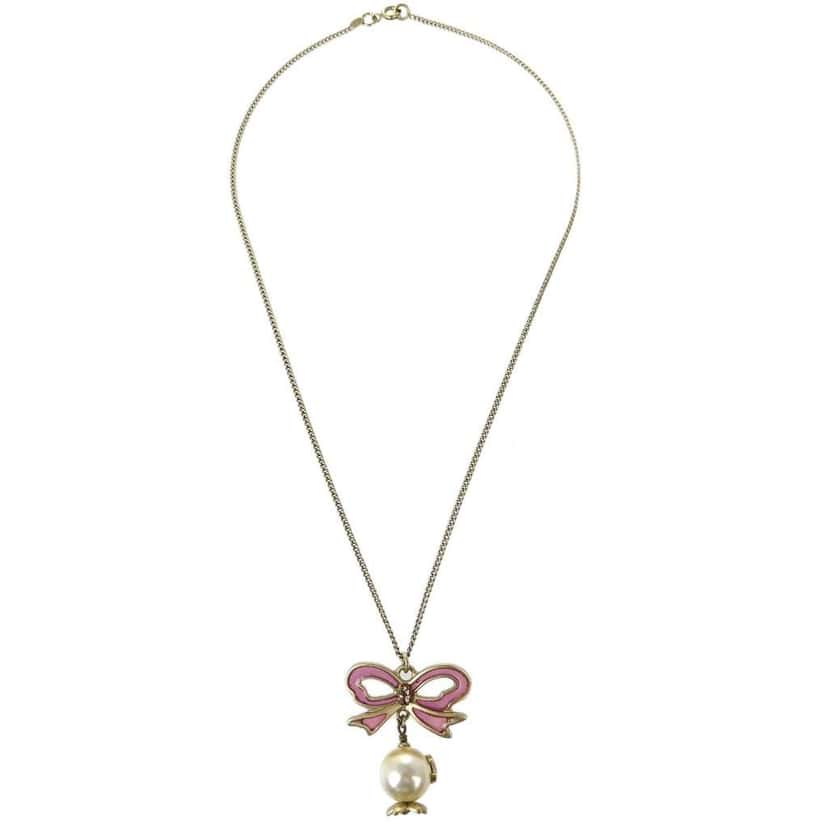 Chanel CC Bow Necklace Gold Good condition - Front View