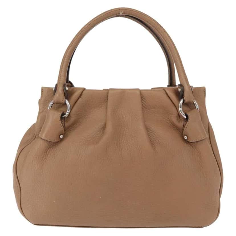 Salvatore Ferragamo Gancini handbag Brown Leather Good condition - Back View