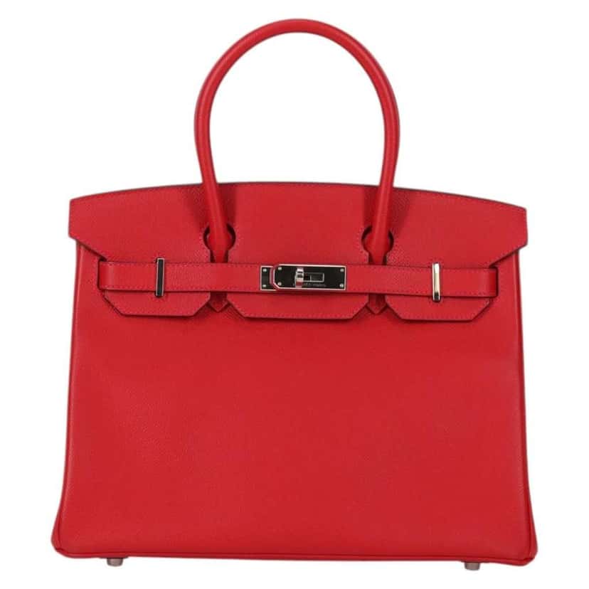 Hermès Birkin Handbag Red Leather Very good condition - Front View