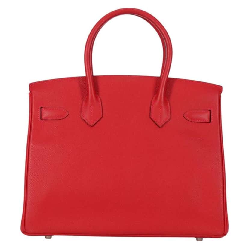 Hermès Birkin Handbag Red Leather Very good condition - Back View