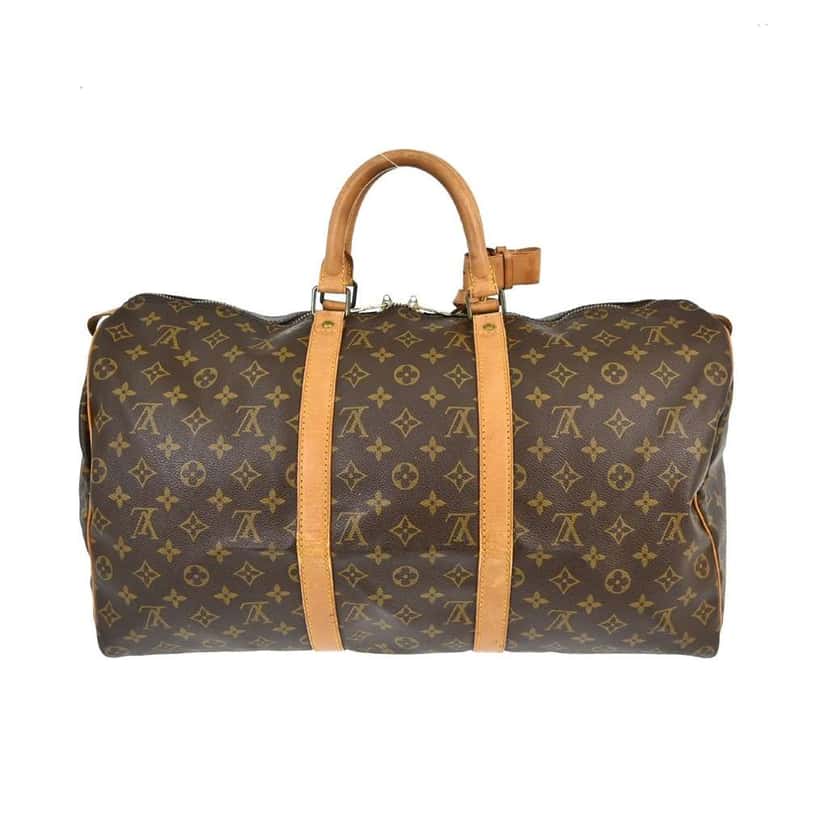 Louis Vuitton Keepall Bag Brown Canvas Fair condition - Back View