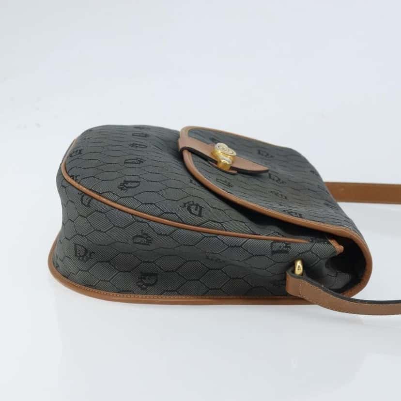 Christian Dior Vintage Honeycomb Flap Crossbody Bag Black Canvas Good condition - Inside View