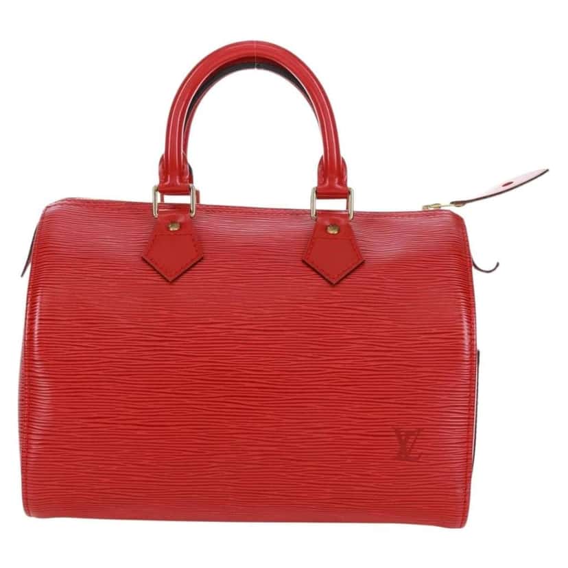 Louis Vuitton Speedy Handbag Red Leather Good condition - Front View