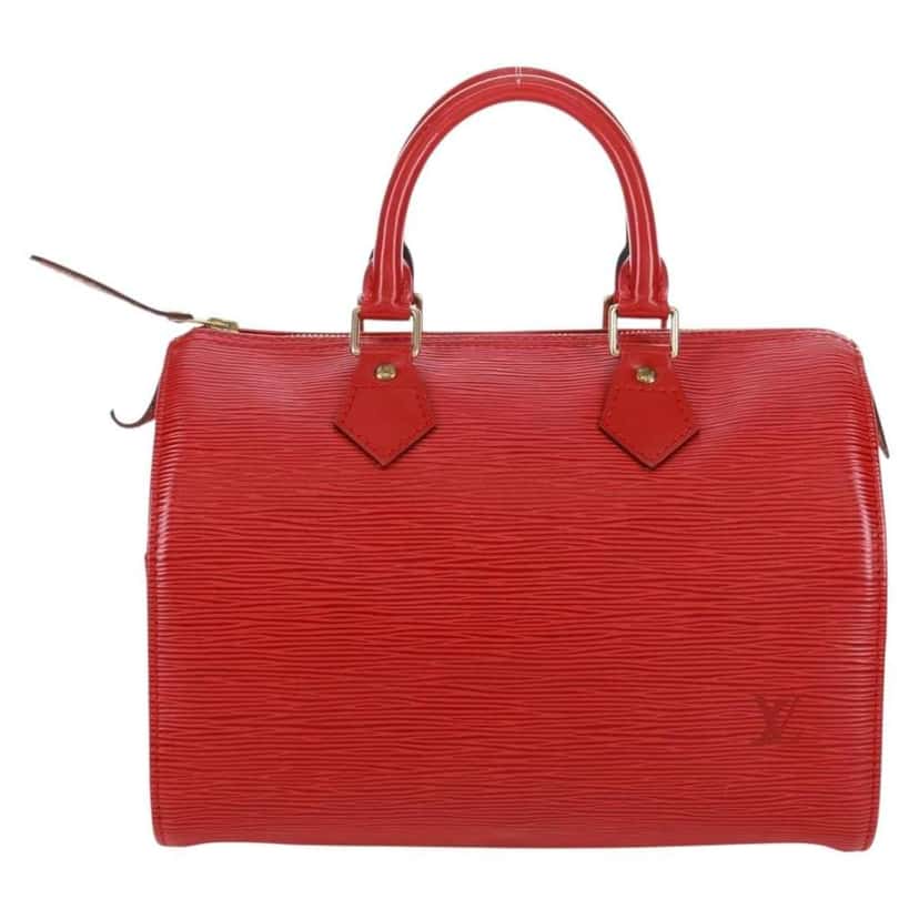 Louis Vuitton Speedy Handbag Red Leather Good condition - Back View