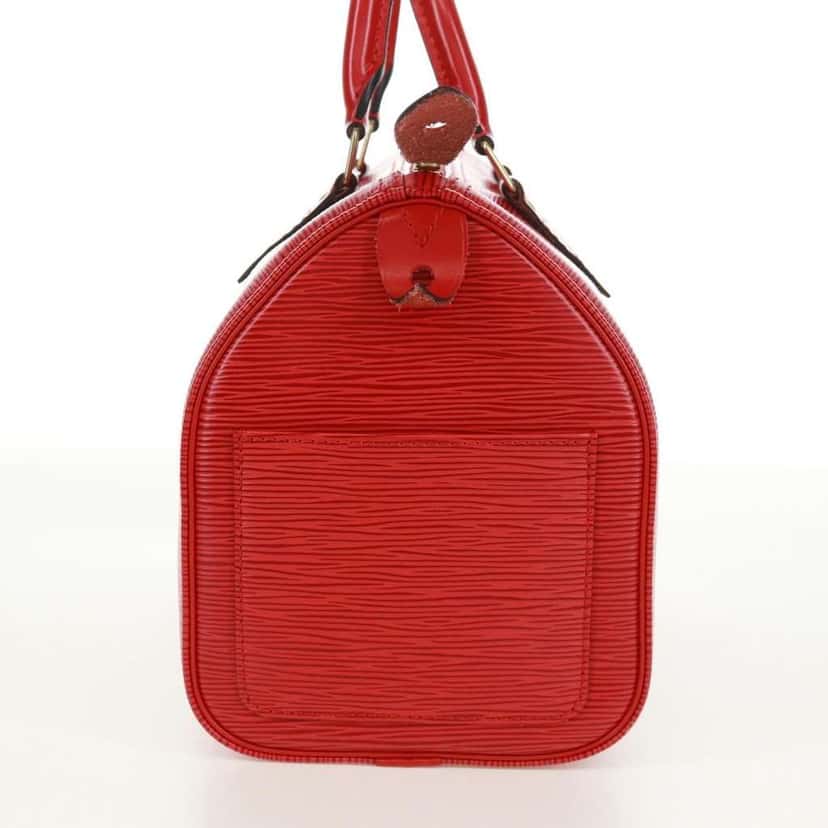 Louis Vuitton Speedy Handbag Red Leather Good condition - Inside View