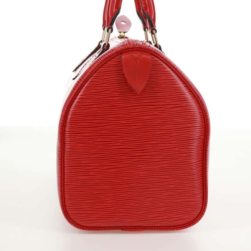 Louis Vuitton Speedy Handbag Red Leather Good condition - Model View