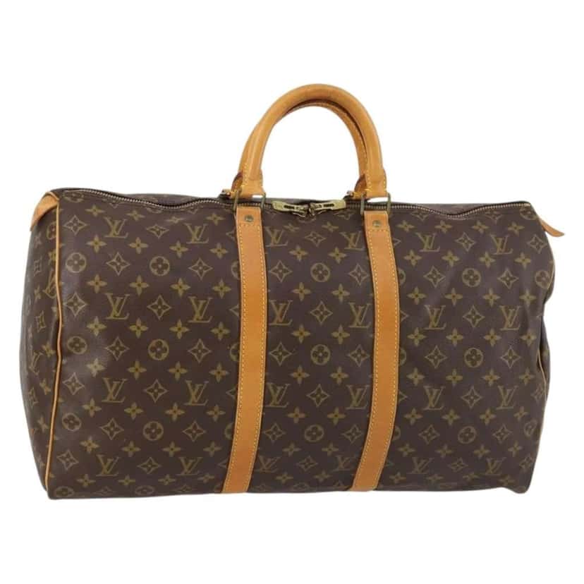 Louis Vuitton Keepall Bag Brown Canvas Good condition - Front View
