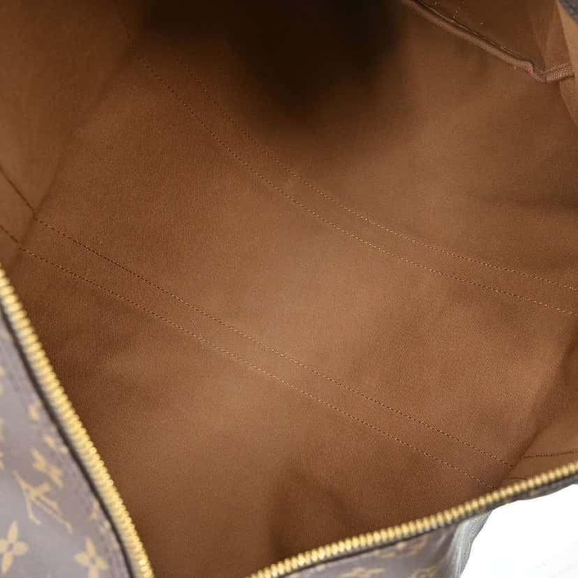 Louis Vuitton Keepall Bandouliere Bag Brown Canvas Fair condition - Back View