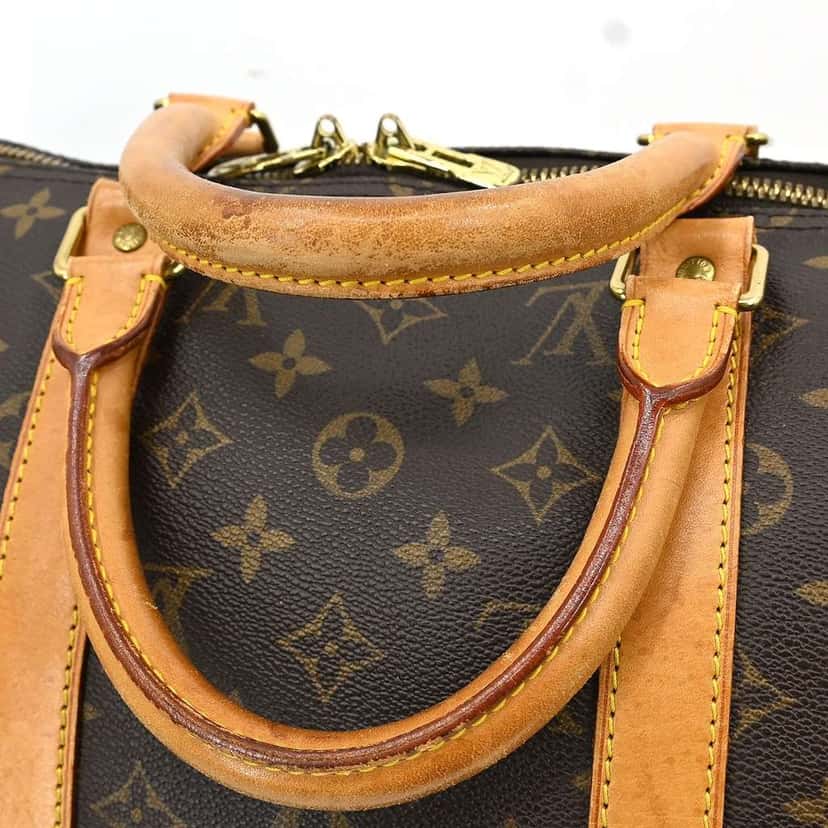 Louis Vuitton Keepall Bandouliere Bag Brown Canvas Fair condition - Box View