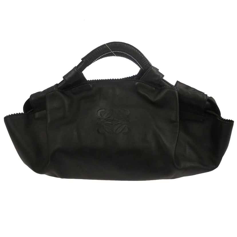Loewe Anagram Logo Nappa Aire Hand Bag Black Leather Good condition - Front View