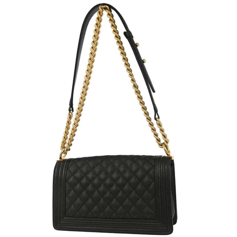 Chanel Boy Flap Bag Black Leather Good condition - Back View
