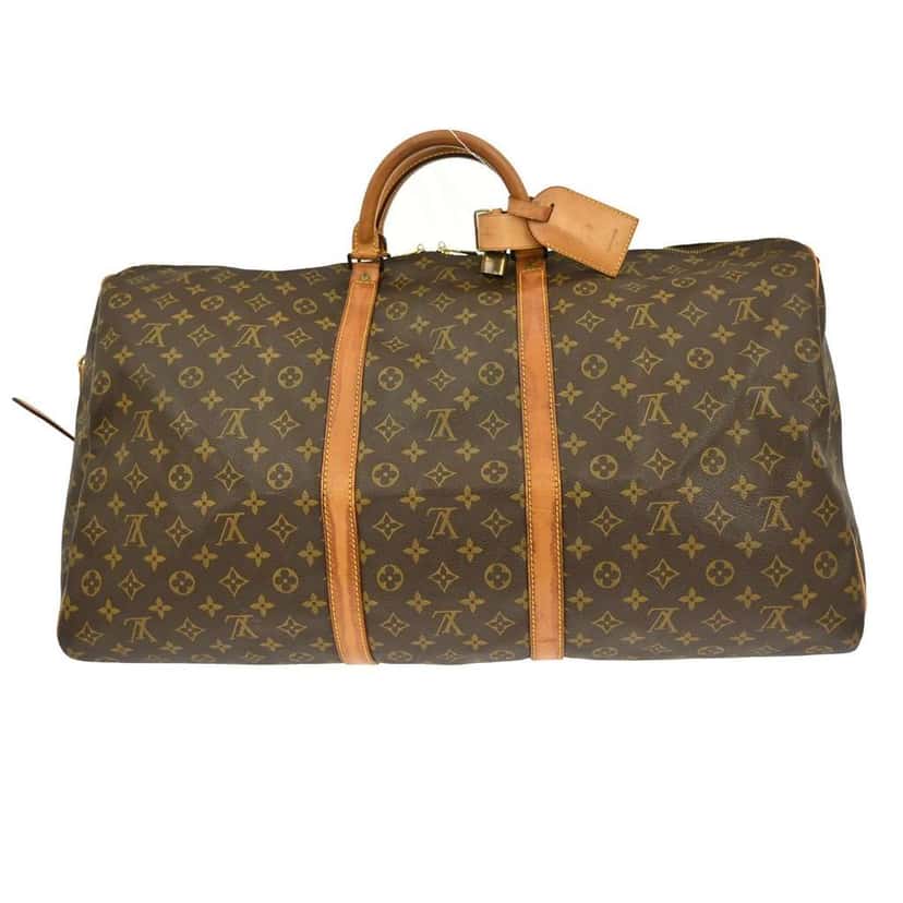 Louis Vuitton Keepall Bandouliere Bag Brown Canvas Good condition - Back View