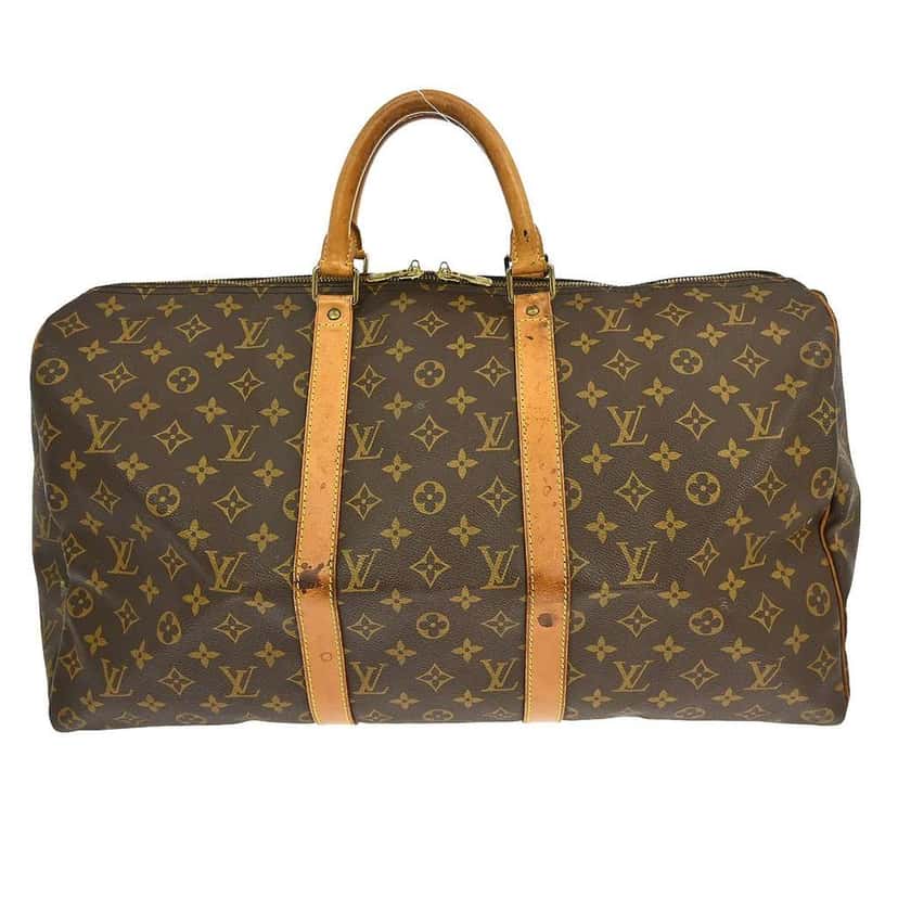 Louis Vuitton Keepall Bag Brown Canvas Fair condition - Front View