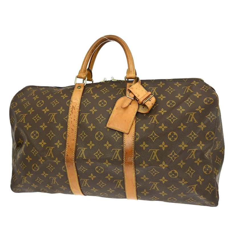 Louis Vuitton Keepall Bag Brown Canvas Fair condition - Back View