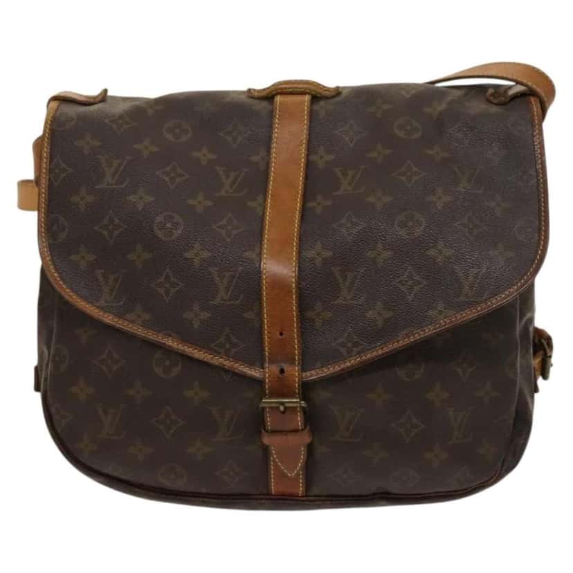 Louis Vuitton Saumur Handbag Brown Canvas Fair condition - Front View