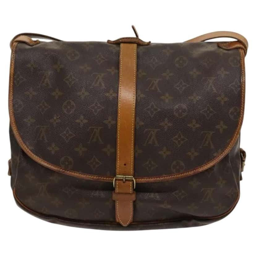 Louis Vuitton Saumur Handbag Brown Canvas Fair condition - Back View