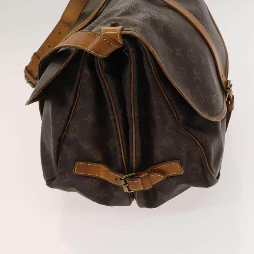 Louis Vuitton Saumur Handbag Brown Canvas Fair condition - Model View