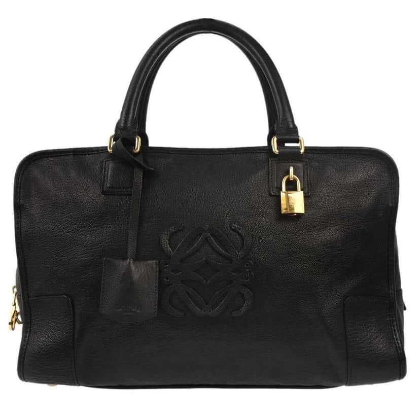 Loewe Amazona Bag Black Leather Good condition - Front View