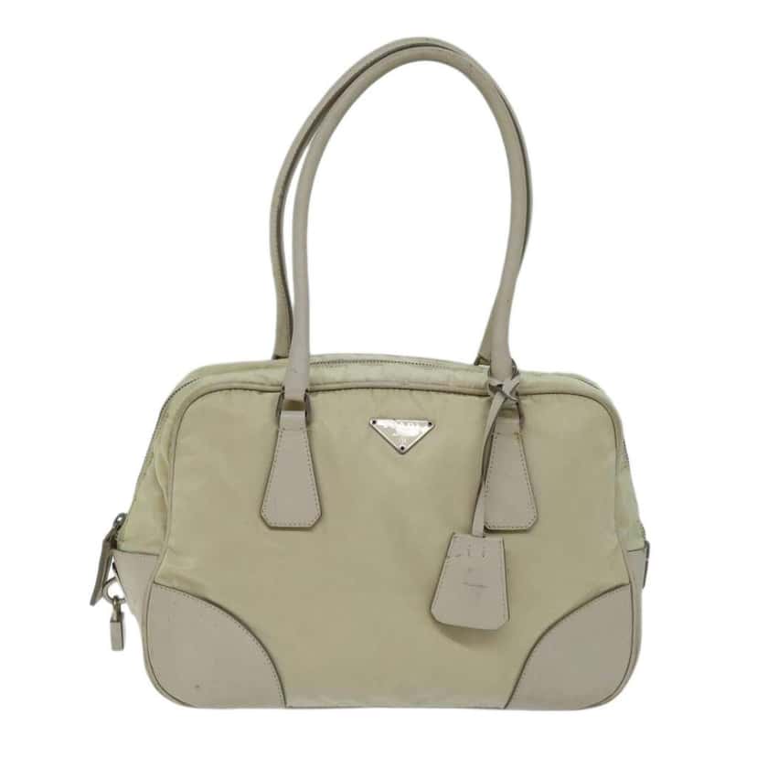 Prada Bauletto Bag Beige Fair condition - Front View