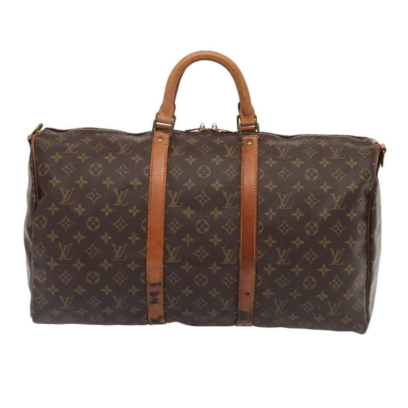 Louis Vuitton Keepall Bag Brown Canvas Fair condition - Front View